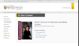 
							         Staff Profiles:Department of Theatre Film ... - Aberystwyth University								  
							    