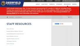 
							         Staff Resources | Deerfield Elementary								  
							    