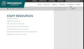 
							         Staff Resources | Springbrook Elementary								  
							    