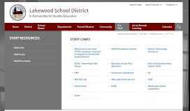 
							         Staff Resources / Staff Links - Lakewood School District								  
							    