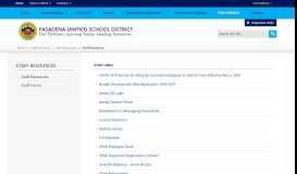 
							         Staff Resources / Staff Resources - Pasadena Unified School District								  
							    