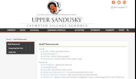 
							         Staff Resources - Upper Sandusky Exempted Village Schools								  
							    