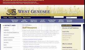 
							         Staff Resources | West Genesee Central School District								  
							    