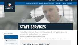 
							         Staff Services - University of Adelaide								  
							    