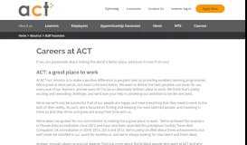 
							         Staff Vacancies - ACT Training								  
							    
