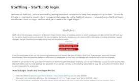 
							         Stafflinq - StaffLinQ login								  
							    