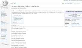 
							         Stafford County Public Schools - Wikipedia								  
							    