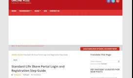 
							         Standard Life Share Portal Login and Registration Step Guide								  
							    