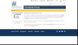 
							         Standards Portal Free Trial - AABB								  
							    