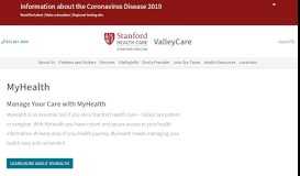 
							         Stanford Health Care - ValleyCare - MyHealth | Stanford Health Care ...								  
							    