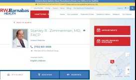 
							         Stanley R Zimmerman MD - New Jersey Health System								  
							    