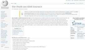 
							         Star Health and Allied Insurance - Wikipedia								  
							    