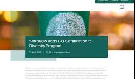
							         Starbucks adds CQ Certification to Diversity Program – Cultural ...								  
							    
