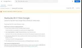 
							         Starbucks Wi-Fi from Google - Google Fiber Help								  
							    