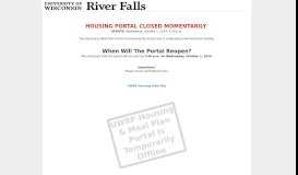 
							         StarRez Portal - University of Wisconsin River Falls								  
							    