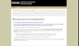 
							         StarRez Portal - Welcome to the UCCS Housing Portal								  
							    