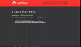 
							         starstable.com passwords - BugMeNot								  
							    