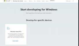 
							         Start developing for Windows - Microsoft Developer								  
							    