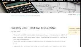 
							         Start Utility Service - City of Clovis								  
							    