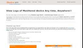 
							         Start Viewing Logs of monitored phone in ... - Shadow SPY								  
							    
