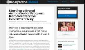 
							         Starting a Brand Ambassador Program from Scratch the Lululemon Way								  
							    