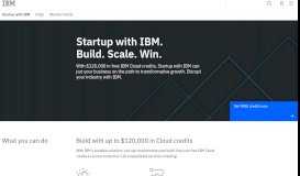 
							         Startup with IBM - Build with free IBM Cloud credits and grow your ...								  
							    