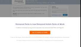 
							         Starwood Hotels Perks at Work								  
							    