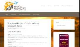 
							         Starwood Hotels – Travel Industry Discount Rates - Travel Industry ...								  
							    