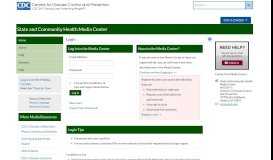 
							         State and Community Health Media Center Login | CDC								  
							    