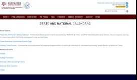
							         State and National Calendars - TCALL - Texas A&M University								  
							    