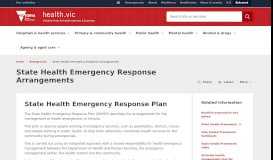 
							         State Health Emergency Response Arrangements - health.vic								  
							    