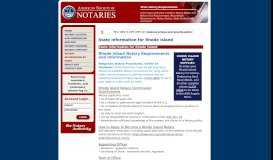 
							         State Information for Rhode Island - American Society of Notaries								  
							    