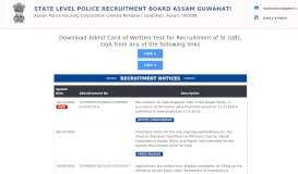 
							         State Level Police Recruitment Board, Assam								  
							    