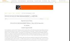 
							         STATE OFFICE OF RISK MANAGEMENT v. LAWTON | FindLaw								  
							    