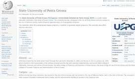 
							         State University of Ponta Grossa - Wikipedia								  
							    