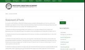 
							         Statement of Faith – Westside Christian Academy								  
							    