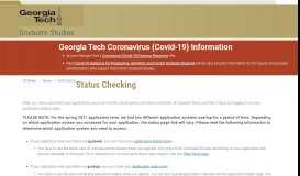 
							         Status Checking - Georgia Tech Graduate Studies								  
							    