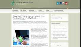 
							         Stay Well Connected with Lexington Medical Center's MyChart | Lex ...								  
							    