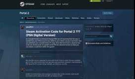 
							         Steam Activation Code for Portal 2 ???(PSN Digital Version) :: Portal ...								  
							    