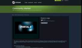 
							         Steam Community Market :: Listings for 620-Portal 2 Logo								  
							    