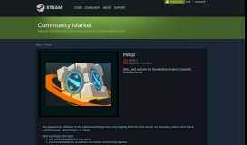 
							         Steam Community Market :: Listings for Portal								  
							    