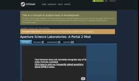 
							         Steam Greenlight :: Aperture Science Laboratories: A Portal 2 Mod								  
							    