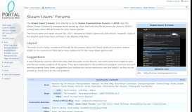 
							         Steam Users' Forums - Portal Wiki								  
							    