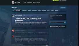 
							         Steam voice chat on co-op. Is it possible? :: Portal 2 General Discussions								  
							    