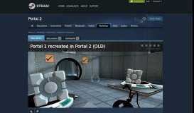 
							         Steam Workshop :: Portal 1 recreated in Portal 2 (OLD)								  
							    