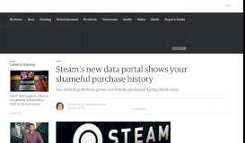 
							         Steam's new data portal shows your shameful purchase history								  
							    