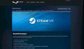 
							         SteamVR Developers - SteamVR - Knowledge Base - Steam Support								  
							    
