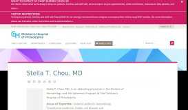 
							         Stella T. Chou, MD | Children's Hospital of Philadelphia								  
							    