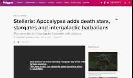 
							         Stellaris: Apocalypse adds death stars, stargates and intergalactic ...								  
							    
