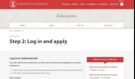 
							         Step 2: Log in and apply | Education | University of Bergen								  
							    